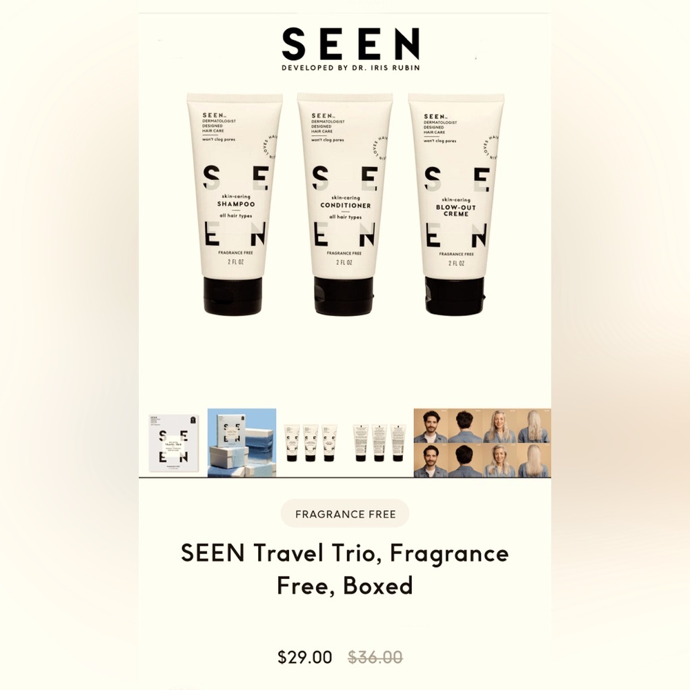 NWOT . . .  SEEN Travel Trio for all hair types